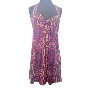 Laundry Shelli Segal Halter Dress size 4 with Swirl Pattern